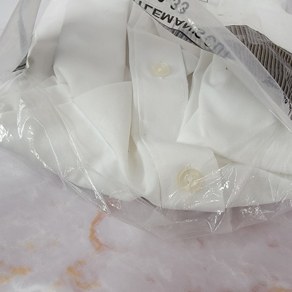 Ketch Long Sleeve Gentleman's Cut Regular 16 32-33 White Button Up Collard - Picture 6 of 9